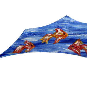 Brož z kůže s rybičkami