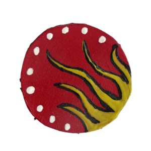 Ohnivá brož z kůže