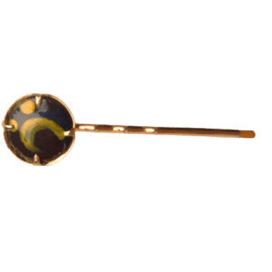 Smaltovaná podzimní sponka. Vynikne ve světlých vlasech. Smalt je ve sponce mechanicky uchycený a nemůže se odlepit.