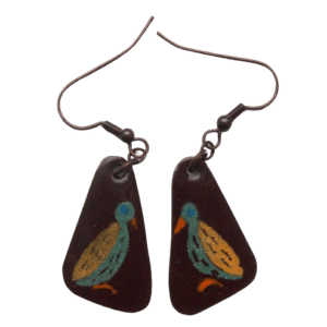 Smaltované náušnice s ptáčky