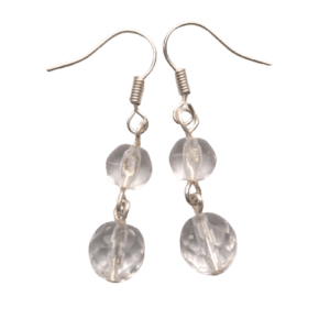 Křišťálové korálkové náušnice. Jednoduché náušnice, které se hodí pro každou příležitost. Vyniknou v tmavých vlasech. Budou ladit s Vašimi stříbrnými šperky.