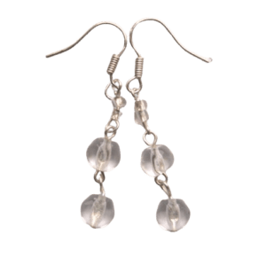 Křišťálové korálkové náušnice. Jednoduché náušnice, které se hodí pro každou příležitost. Vyniknou v tmavých vlasech. Budou ladit s Vašimi stříbrnými šperky.