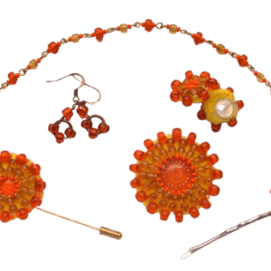Oranžová korálková souprava. Doladí Váš outfit pro zvláštní příležitost i všechní den.