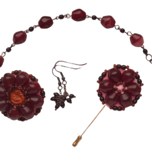 Hnědá korálková souprava pro pár