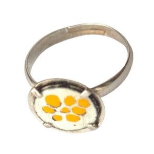 Smaltovaný prsten se žlutým hroznem. Je dokonalým doplňkem pro každou příležitost. Velikost obroučky je nastavitelná, takže prsten perfektně padne na každý prst. Tento jedinečný kousek se skvěle hodí jako na každodenní nošení i speciální příležitosti. Vynikněte a přidejte jej do své šperkovnice. Doplňte jej dalšími šperky ze stejné kolekce.