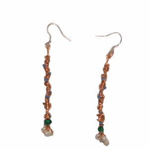 Drátkované náušnice s pestrobarevnými korálky