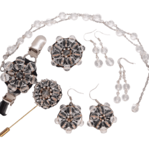 Křišťálová korálková souprava. Velká variabilní souprava šperků a doplňků.