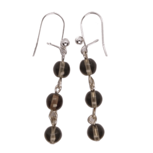 Šedé korálkové náušnice. Univerzální doplněk pro každý den.